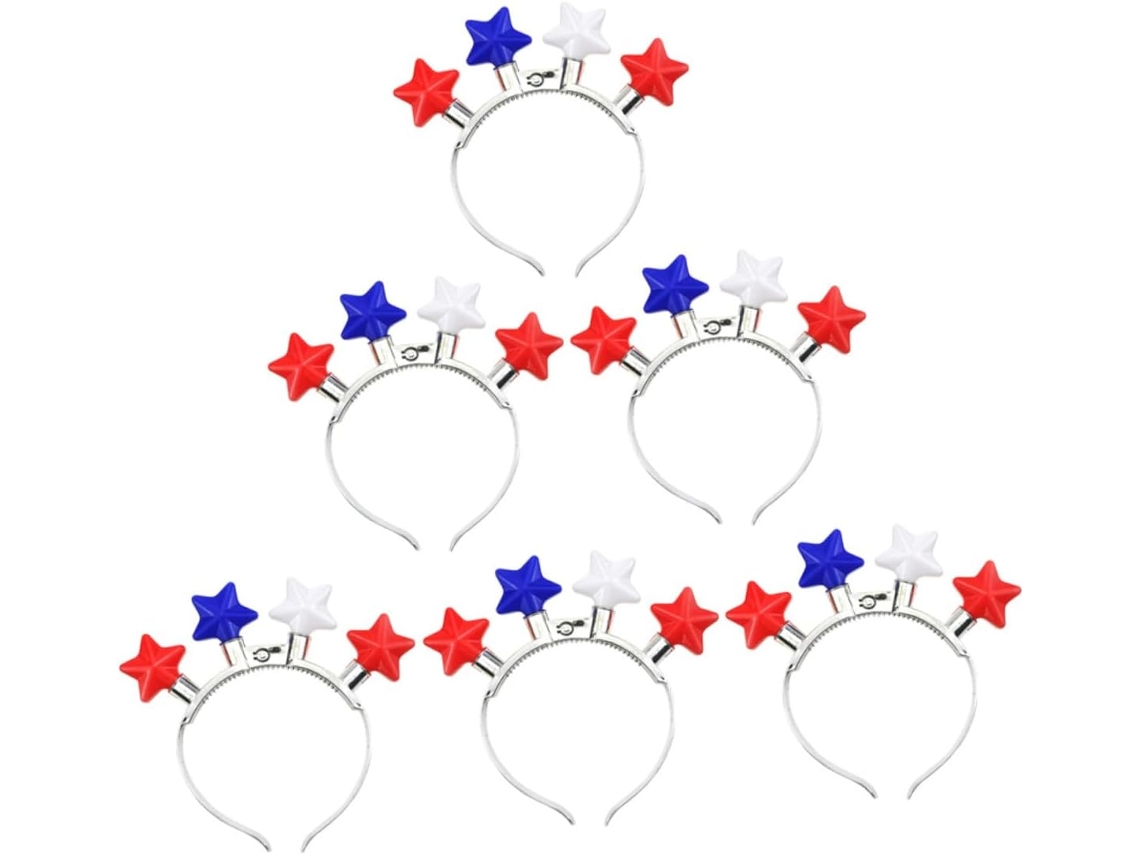 Diadema Con Luces De 6 Piezas Para Fiestas Del Día De La Independencia, Carnaval Y Otros Accesorios De Celebración.