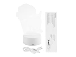 2026-lámpara De Mesa Led 3d De Noche Con Control Táctil 3w 4.5v Usb Base Blanca Sin Control Remoto