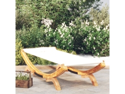 Tumbonasilla De Madera Maciza Curvada Crema 100x188,5x44 Cm Wsd51751