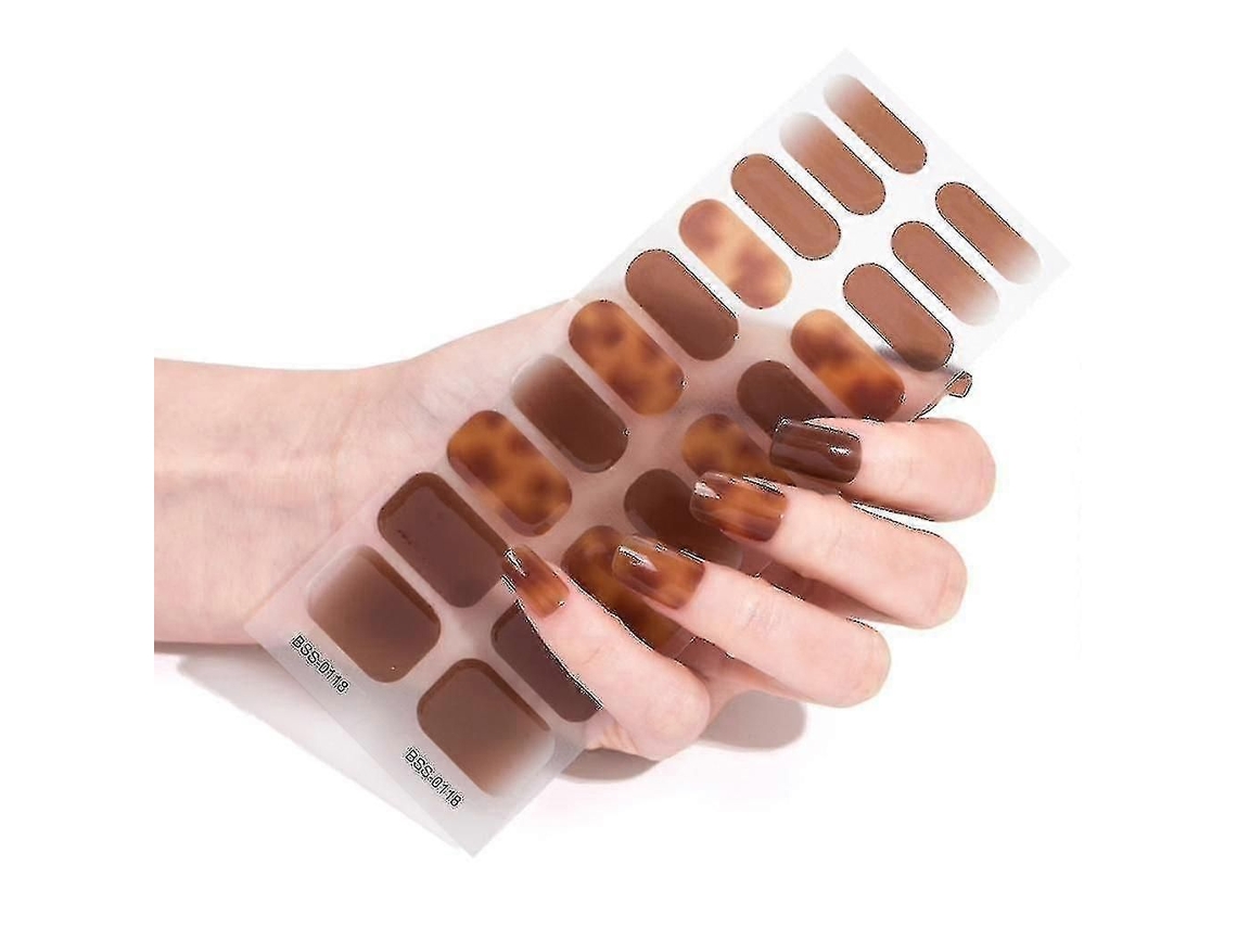 Novo Semicurado Gel Adesivos de Unha Uv / Led Lâmpada Necessária 20pcs Gel Nail Polish Wraps Rápido GOKOCO