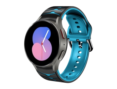 Correa de reloj inteligente para Samsung Galaxy Watch 5 de 40 mm Correa de silicona con textura curvada (negro + azul)