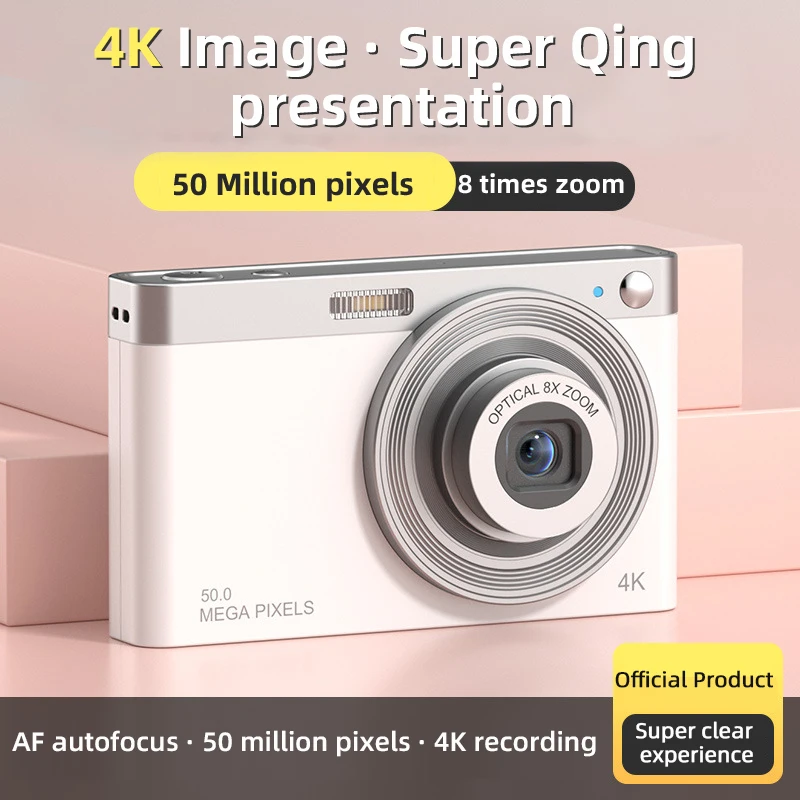 (blanco, Solo Cámara) Cámara De Nivel Básico De 50 Megapíxeles Con Lente Zoom Y Ultra Alta Definición 4k.