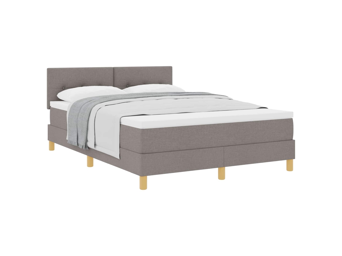 Maison Exclusive - Cama Tipo Box Spring Con Cojín Manual Taupé 140 X 190 Cm Tela