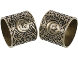 2 Piezas, 2 Anillos Para Servilletas De Ramadán De Aleación Dorada, Reutilizables, Para Servilletas De Mesa