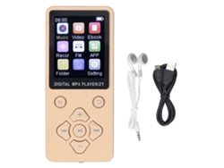Player Mp3/mp4 Com Tela Colorida 1.8 Polegadas Bt5.0 Som Hifi Portátil Para Vídeo Livro Gravação Dourado