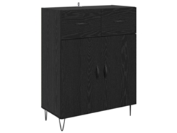 Maison Exclusive - Vitrina Roble Negro 69,5 X 34 X 90 Cm Madera Contrachapada