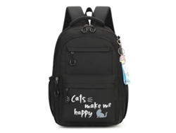 Mochila versátil para adolescentes, moderna y funcional, con amplio espacio de almacenamiento para estudiantes. Negra.
