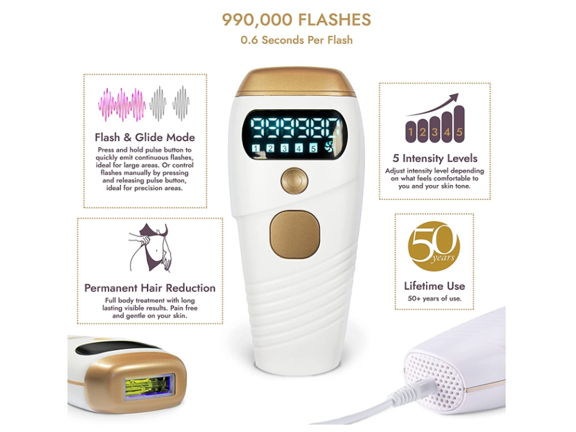 Depiladora a Lazer CHRONUS Ipl para Piel Sensible Negro