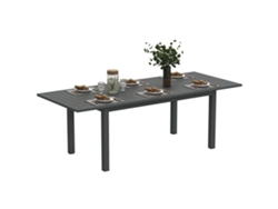 Mesa de jardín extensible de aluminio de 160/220 x 90 cm, color gris.