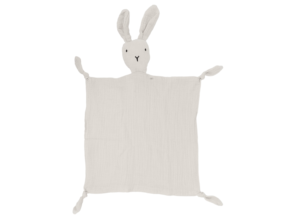 Manta De Seguridad Para Bebé, Algodón Suave, Cómoda, Adorable Diseño De Conejo, Beige, 28x28 Cm