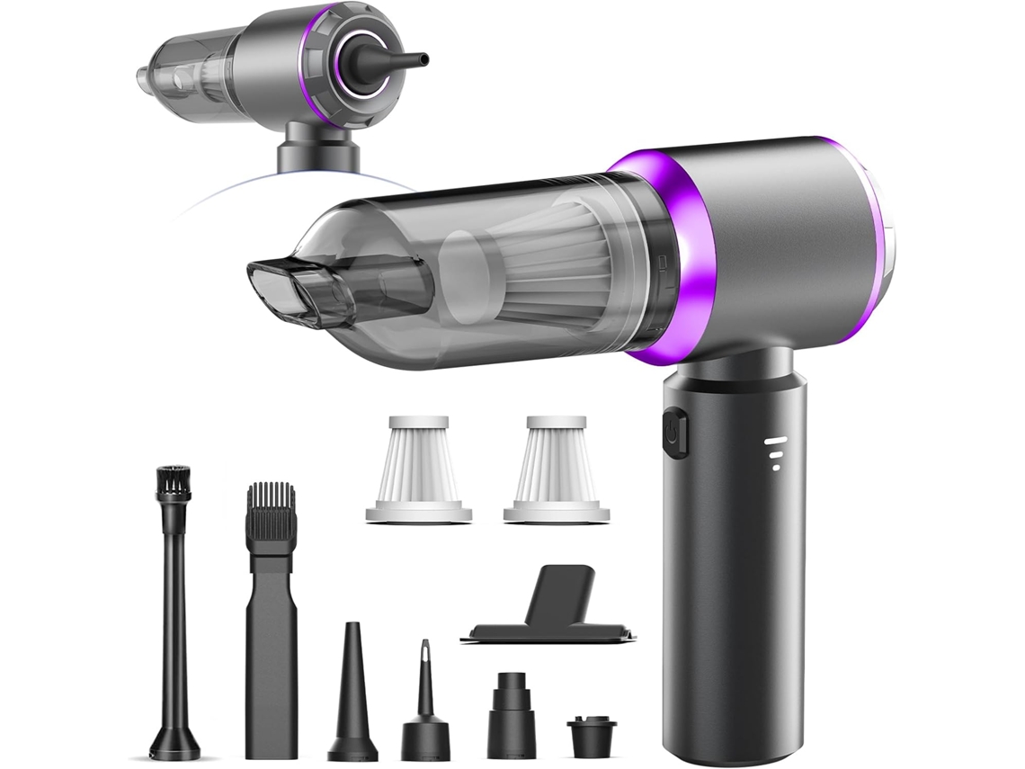 Aspiradora de mano inalámbrica de 20000 Pa, miniaspiradora portátil para coche de 6000 mAh, 3 velocidades, potente y práctica. Jortmrd