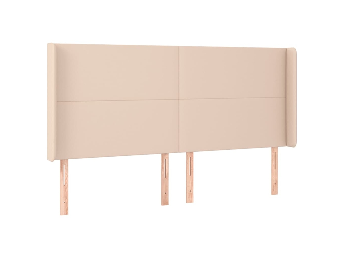 Maison Exclusive - Cabecero Con Orejas Cuero Sintético Capuchino 203x16x118/128 Cm
