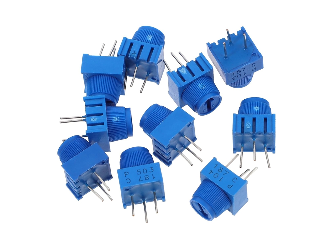 Potenciómetros Ajustables 3386p, Perilla Y Kit De Durabilidad De 10 Resistencias Variables De Plástico.