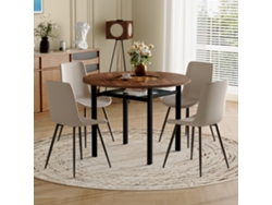Este Moderno Juego De Mesa De Comedor Redonda Minimalista Cuenta Con Una Mesa De 100 Cm De Diámetro, Perfecta Para Uso En Restaurantes.