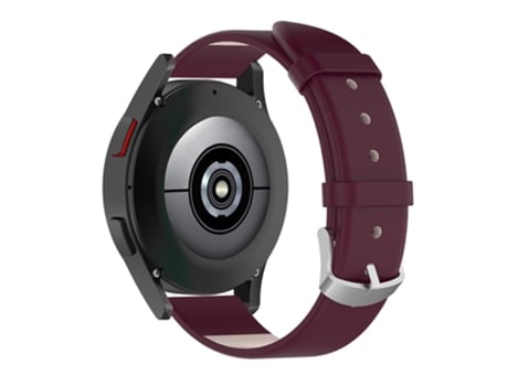Correa de piel auténtica 20mm con herramienta para Samsung Galaxy Watch 4 40mm/Galaxy Watch 4 Classic 42mm - vino tinto