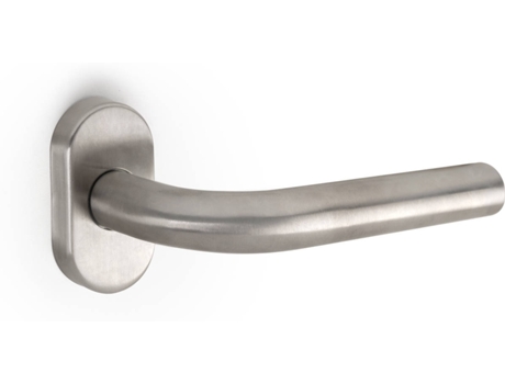 Emuca Juego de manivelas para puertas de interior Perth, con roseta D.50mm,  Aluminio y zamak, Níquel satinado