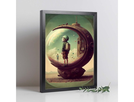 NACNIC Poster Mirando Hacia Atrás En Estilo Surrealismo Cinematográfico Ilustraciones Y Grabados De Historieta Abstracta Y Artística A4 Marcos Negr...
