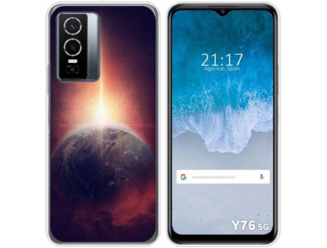 Carcasa para Vivo Y76 5G TUMUNDOSMARTPHONE Dibujos Tierra Multicolor