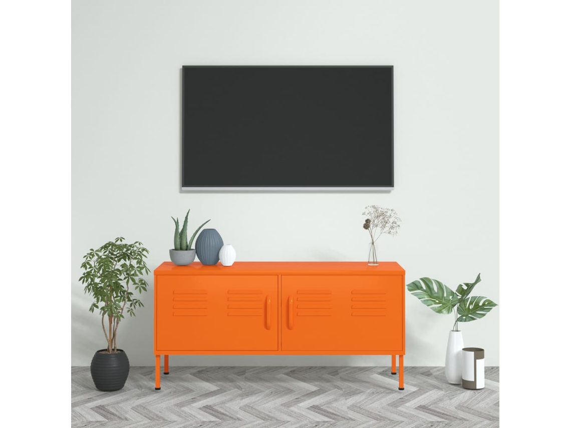 Mueble de Armario Tv Acero 105X35X50 Cm Naranja