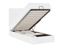 Maison Exclusive - Estructura Cama Otomana Colchón Cuero Sintético Blanco