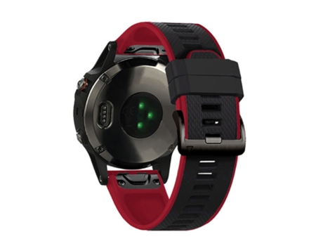 Correa de Silicona dos colores 22mm para Garmin Fenix 6/Fenix 5/Forerunner 945/Forerunner 935/MARQ - negro/rojo