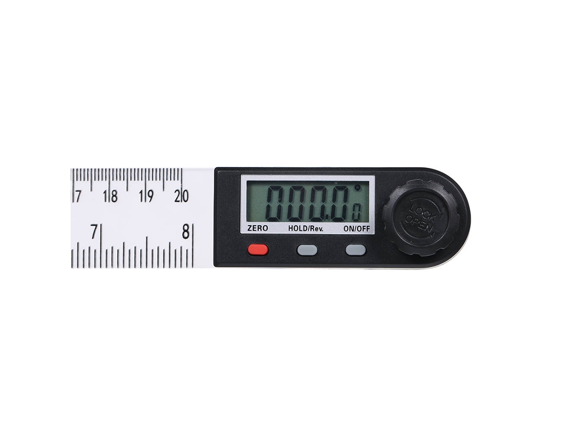 Régua de Ângulo Digital 0-200mm 360° com Display LCD | S/MARCA