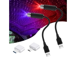 Luz Ambiente Led, Projetor De Teto Automotivo Com Efeito Céu Estrelado E Duas Portas Usb