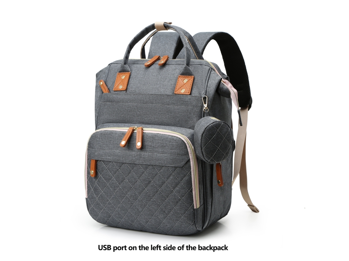 Mochila Para Pañales, Mochila De Viaje Multifuncional, Bolso Cambiador De Maternidad, Gran Capacidad, Gris Oscuro Chrui