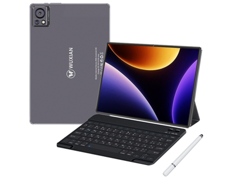 Tablet WUXAIN V8PROMAX 2K PHD + Teclado Bluetooth + Funda Cuero + Boligrafo (10,36'' - 64 GB - 4 GB RAM-Wi-Fi-GPS-4GLET - Gris)