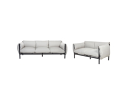 Conjunto de jardín 5 plazas de metal gris claro BELIANI Esperia