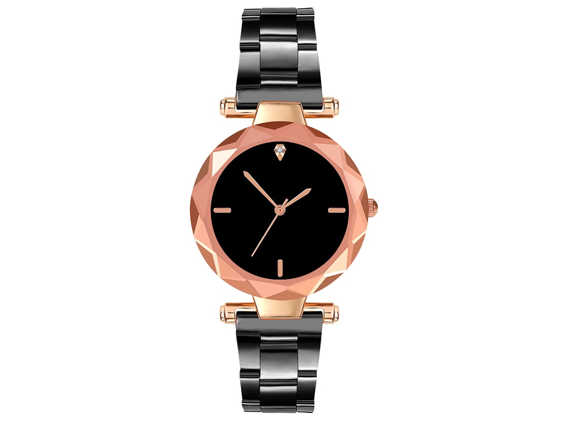 Reloj De Pulsera De Moda Para Mujer Zhoulianfa Negro Con Movimiento De Cuarzo Y Diamantes De Imitación En Aleación.