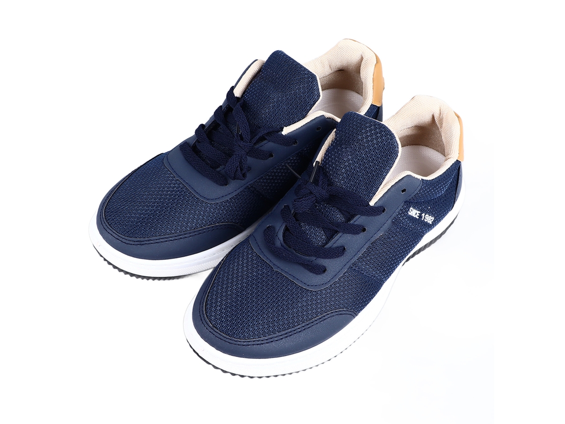 Zapatillas De Running Transpirables Para Hombre Con Malla Fina Y Aberturas, Azul Oscuro, Talla 43
