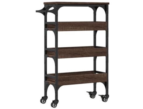 Carrito de cocina madera de ingeniería marrón roble VIDAXL (53x20x76 cm)