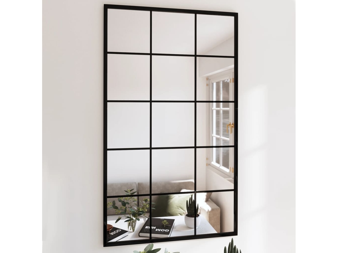 Espejo de Pared 100 x 60 cm Metal Negro