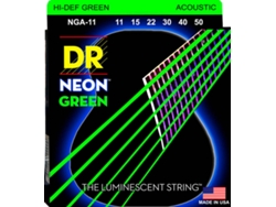 Juego de Cuerdas Guitarra Acústica K3 Luminescent Neon Green (.11- .15-.22-.30-.40-.50 - Bronce)
