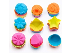 2026-39864-molde De Silicona Para Magdalenas, 36 Piezas Reutilizables Con 9 Formas, Antiadherente Para Hornear Cupcakes Y Tartas