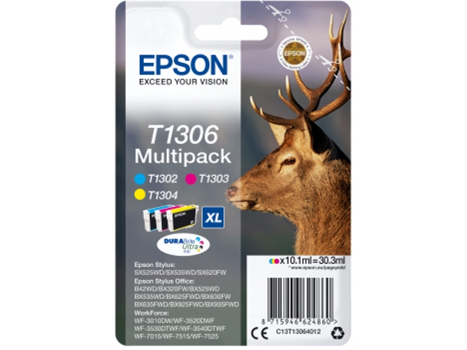 Pack ahorro cartuchos de tinta original EPSON T1306, Ciervo, C13T13064012