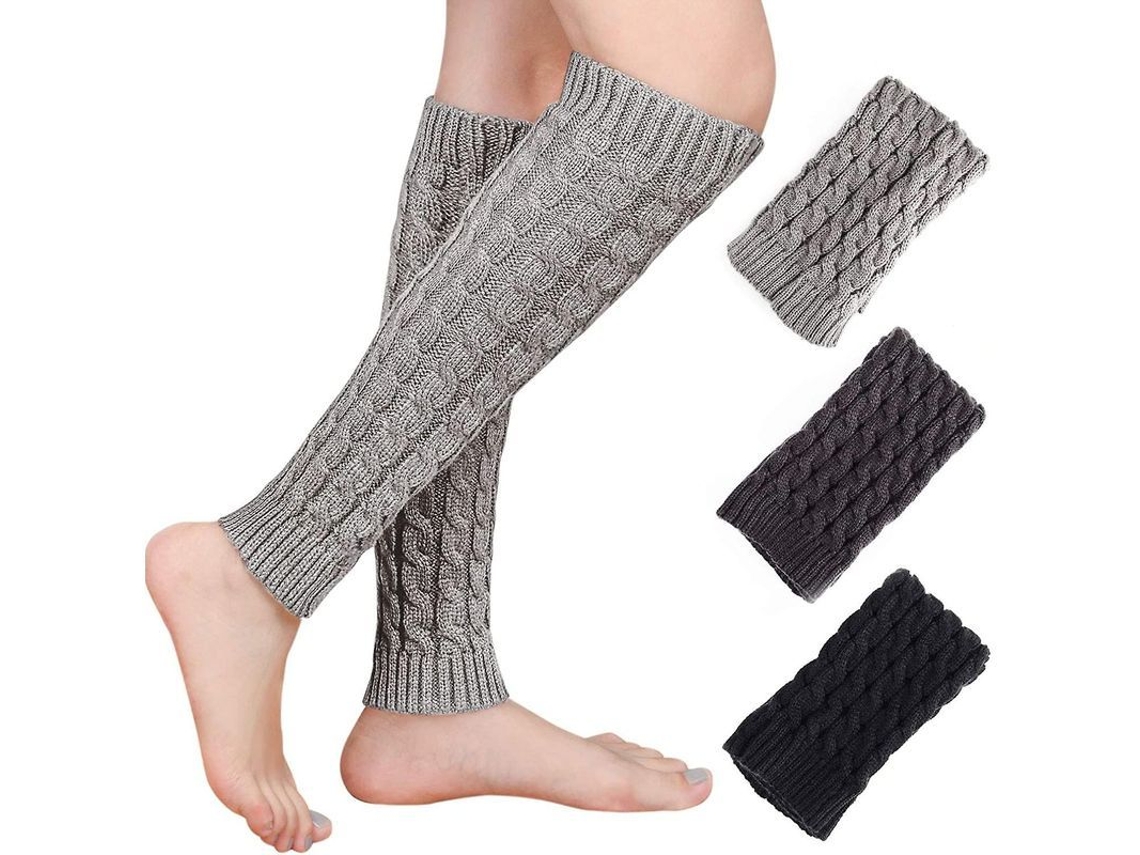 2026-calcetines Largos Para Mujer, 3 Pares Gruesos Gris-blanco Negro-blanco, Talla Única, Ideal Para Primavera, Otoño Y Regalos