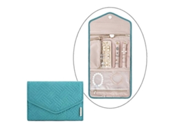 Rebe-organizador De Joyería Plegable Para Viaje Bolsa De Joyería Rollable Estuche De Cuero Veludo Azul