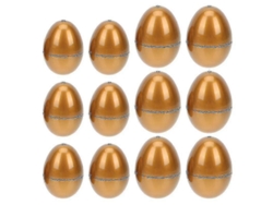 Juego de 12 huevos de Pascua dorados, cajas vacías para regalos, bombones y decoraciones de Pascua - Hengjian