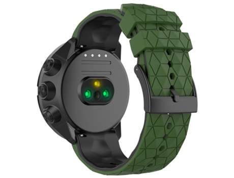 Correa de Silicona 24mm piezas de liberación rápida para Suunto 9/9 Baro/Spartan Sport Wrist HR/Traverse - verde militar/negro