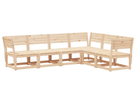 Conjunto 6 de sofás de jardín VIDAXL madera maciza de pino
