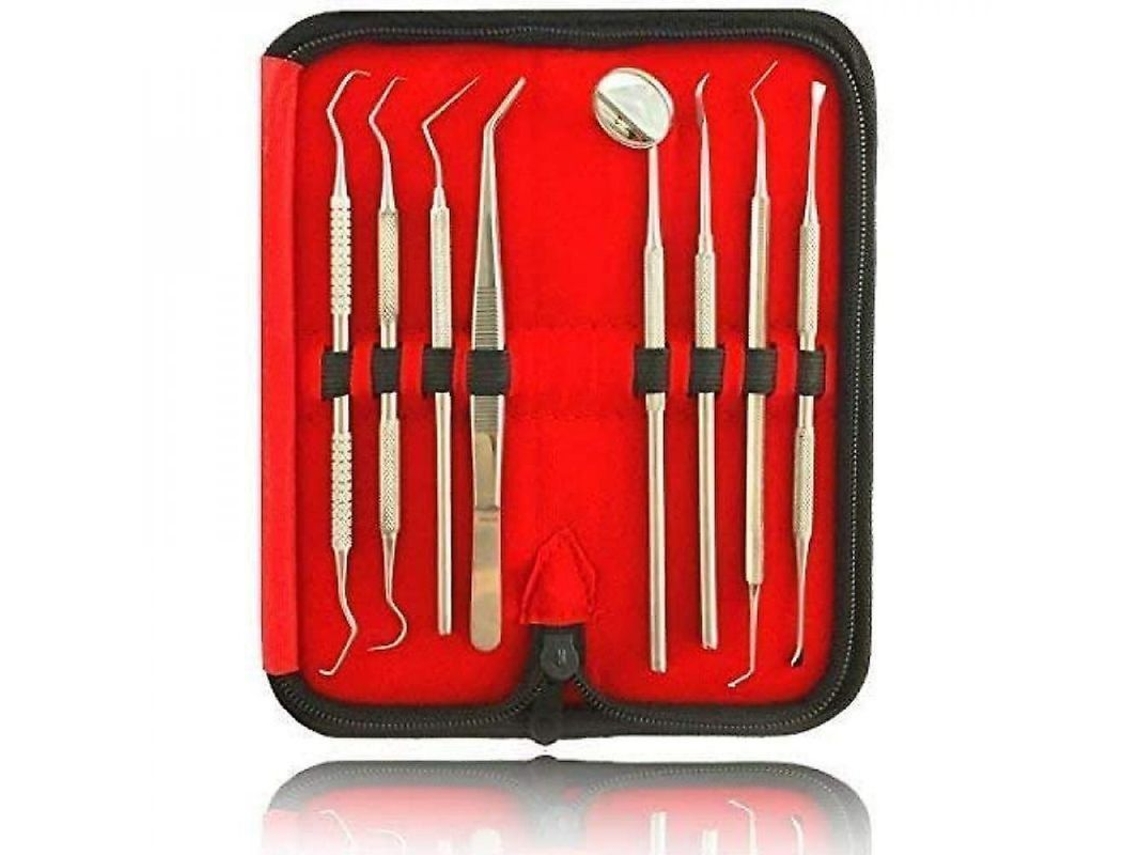 Kit De Cuidado Dental Con 8 Herramientas Para La Eliminación De Sarro, Acero Inoxidable Antideslizante.