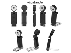 Lámpara de lectura plegable con clip USB, luz LED negra. Nostalgia88