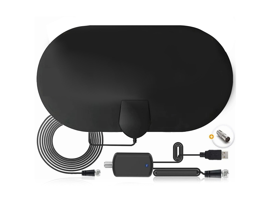 Antena de TV digital HD amplificada, portátil y ligera