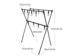 Estante Colgante Plegable Para Equipo De Camping Ligero En Aleación De Aluminio Con Ganchos Para Barbacoa Y Almacenamiento.