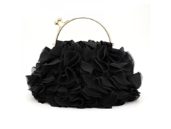2026-bolso De Mano Floral De Seda Para Mujer Bolsa De Noche Fiesta Prom Clutch Elegante Dfs Negro
