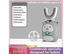 1 Escova De Dentes Elétrica Ultrassônica Inteligente Infantil Em Silicone, Formato De U, Recarregável Via Usb E Sem Fio