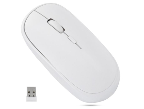 HURRISE Pc Mouse 2 4Ghz Portátil Usb Recargable Óptico Inalámbrico para PC Portátil Blanco