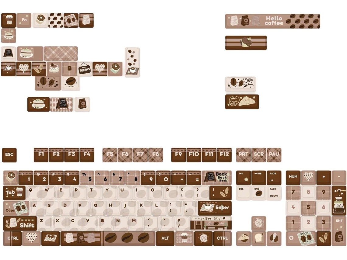 Juego De 131 Teclas Personalizables Para Teclados Mecánicos, Color Marrón/café.